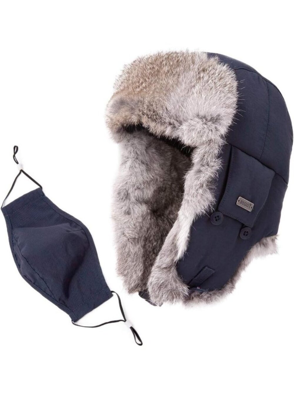 XXL XXXL Oversized Men's 100% Rabbit Fur Waterproof Winter Trapper Hat